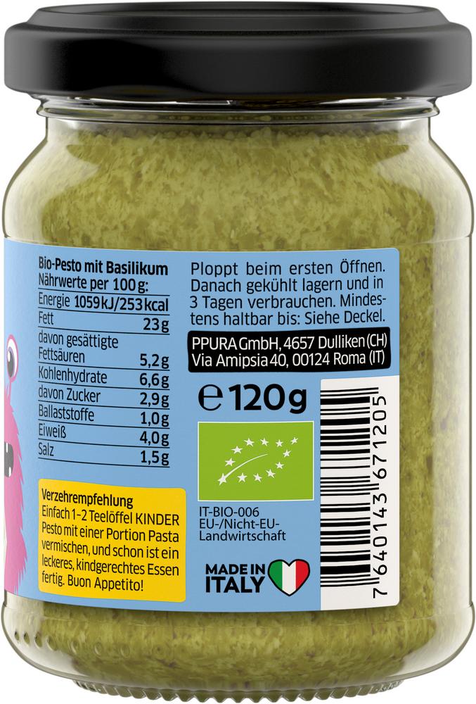 Kinder Mildes Pesto Verde mit Frischkäse 120 g