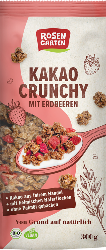 Kakao-Crunchy mit Erdbeeren 300 g