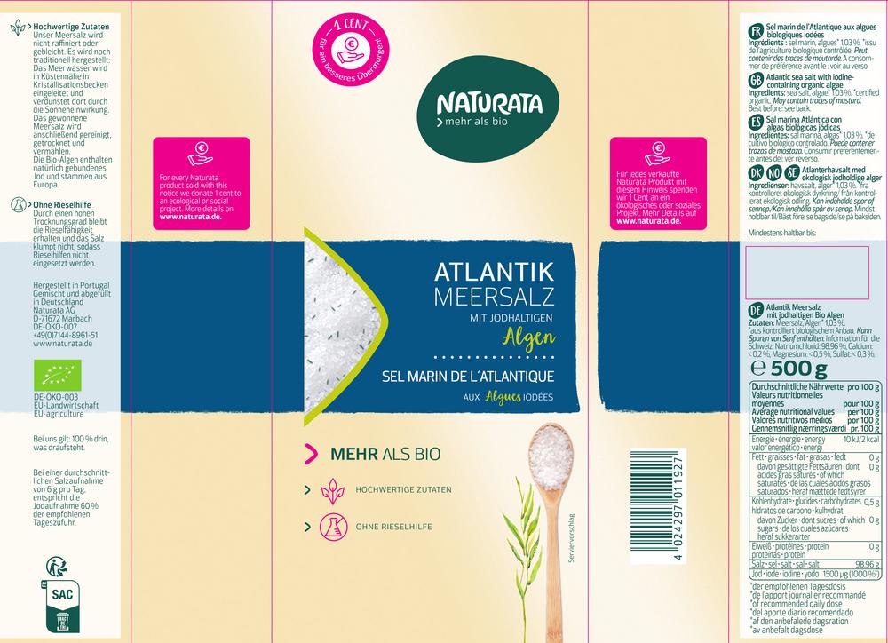 Meersalz mit Bio-Algen  Spanien 500 g