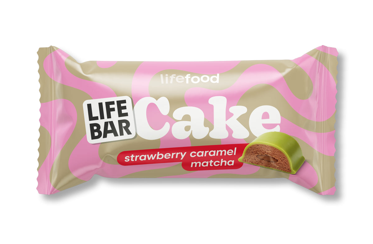 Lifebar Cake Strawberry Caramel Matcha BIO 35 g