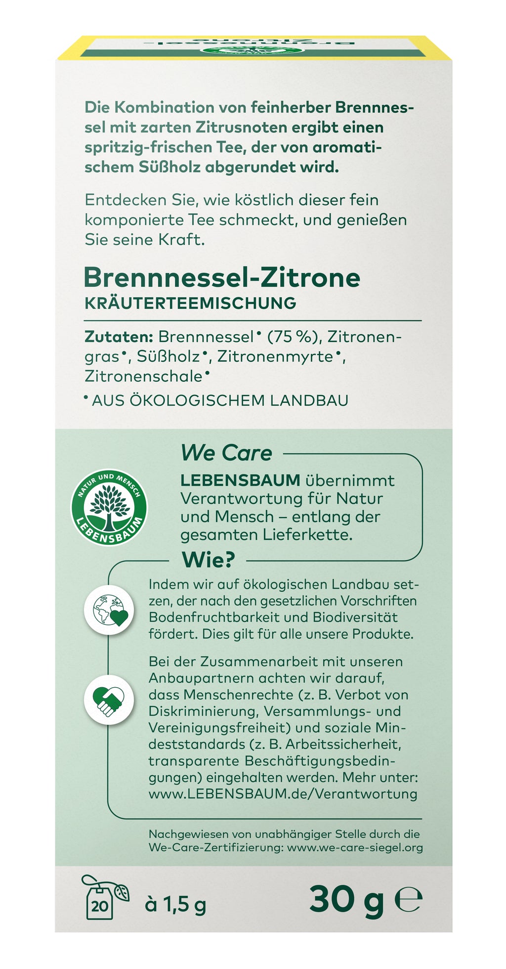 Brennnessel-Zitrone Kräutertee 30 g