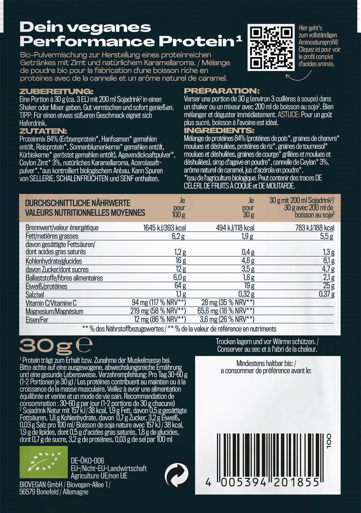 High Protein Shake Zimt 5K 30 g