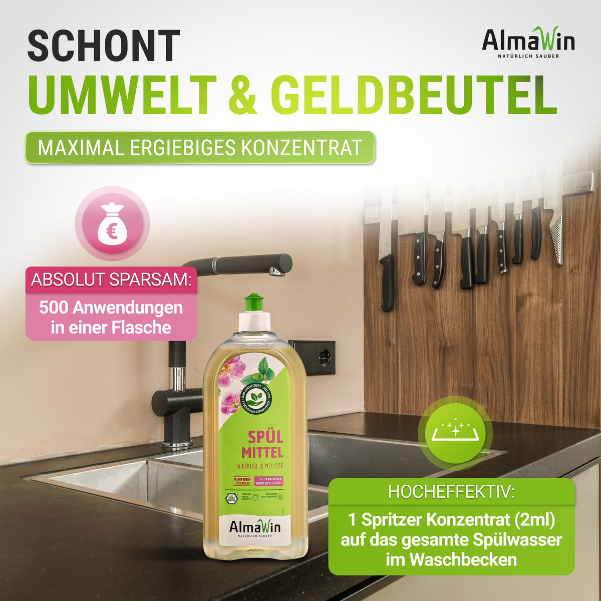 Spülmittel Wildrose Melisse 1 l