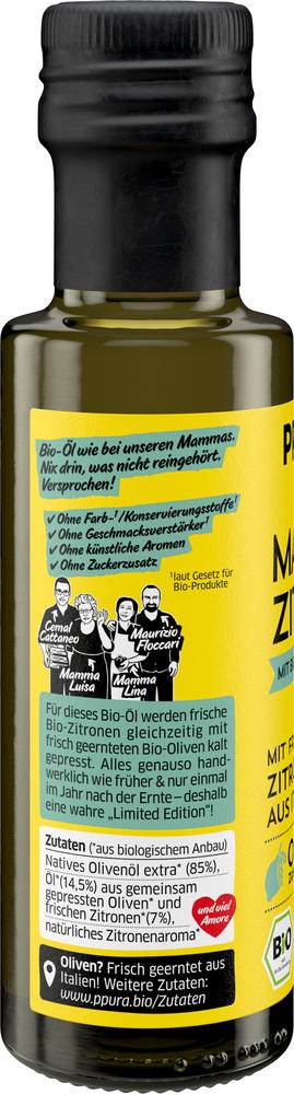 Olivenöl Mammas Zitrone - mit frischen Zitronen 100 ml