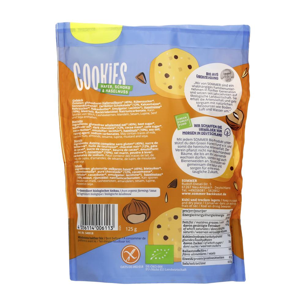 Glutenfrei&Glücklich Cookies Hafer Schoko&Haselnus 125 g