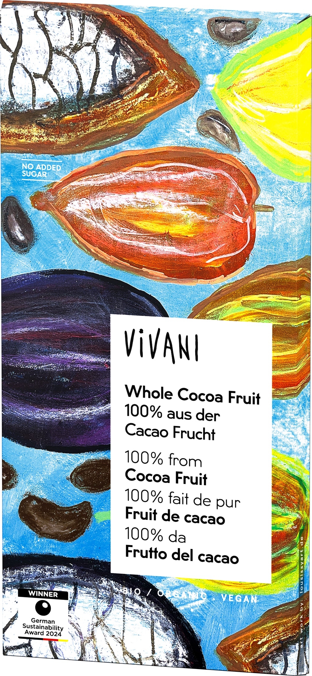 Whole Cocoa Fruit Schokolade 100% aus der Cacaofru 80 g