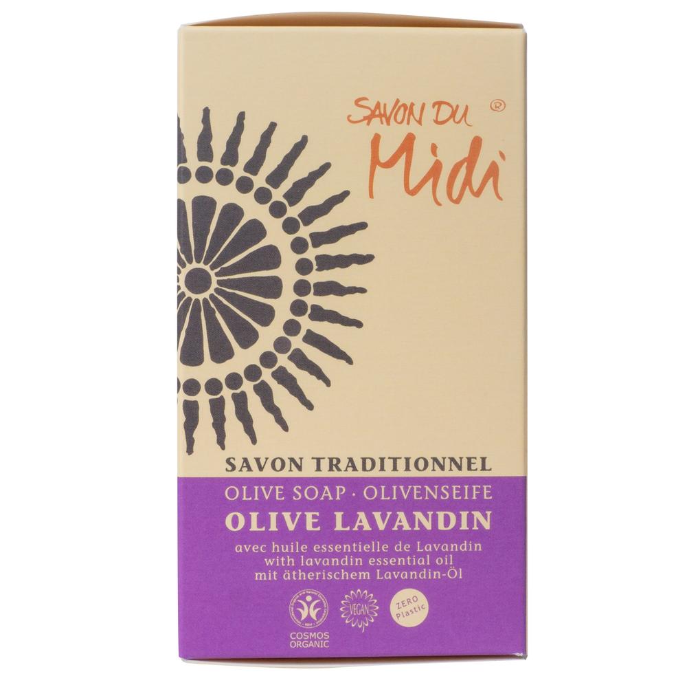 Olivenseife Lavandinöl in Papier-Box 450 g