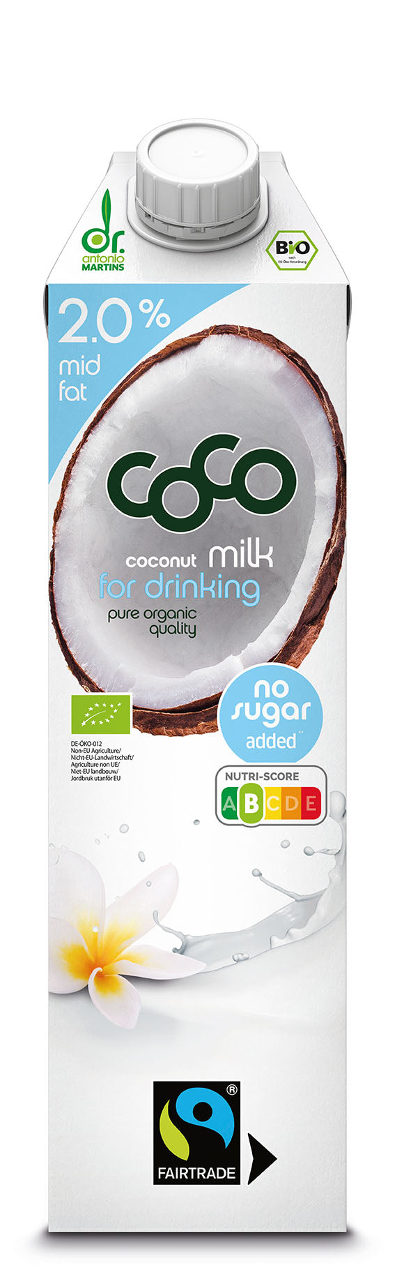 Coconut Milk for Drinking Pur 2% mid fat 1 l