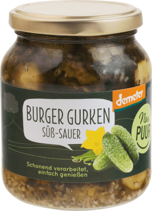 Burger Gurken süß-sauer demeter 350 g