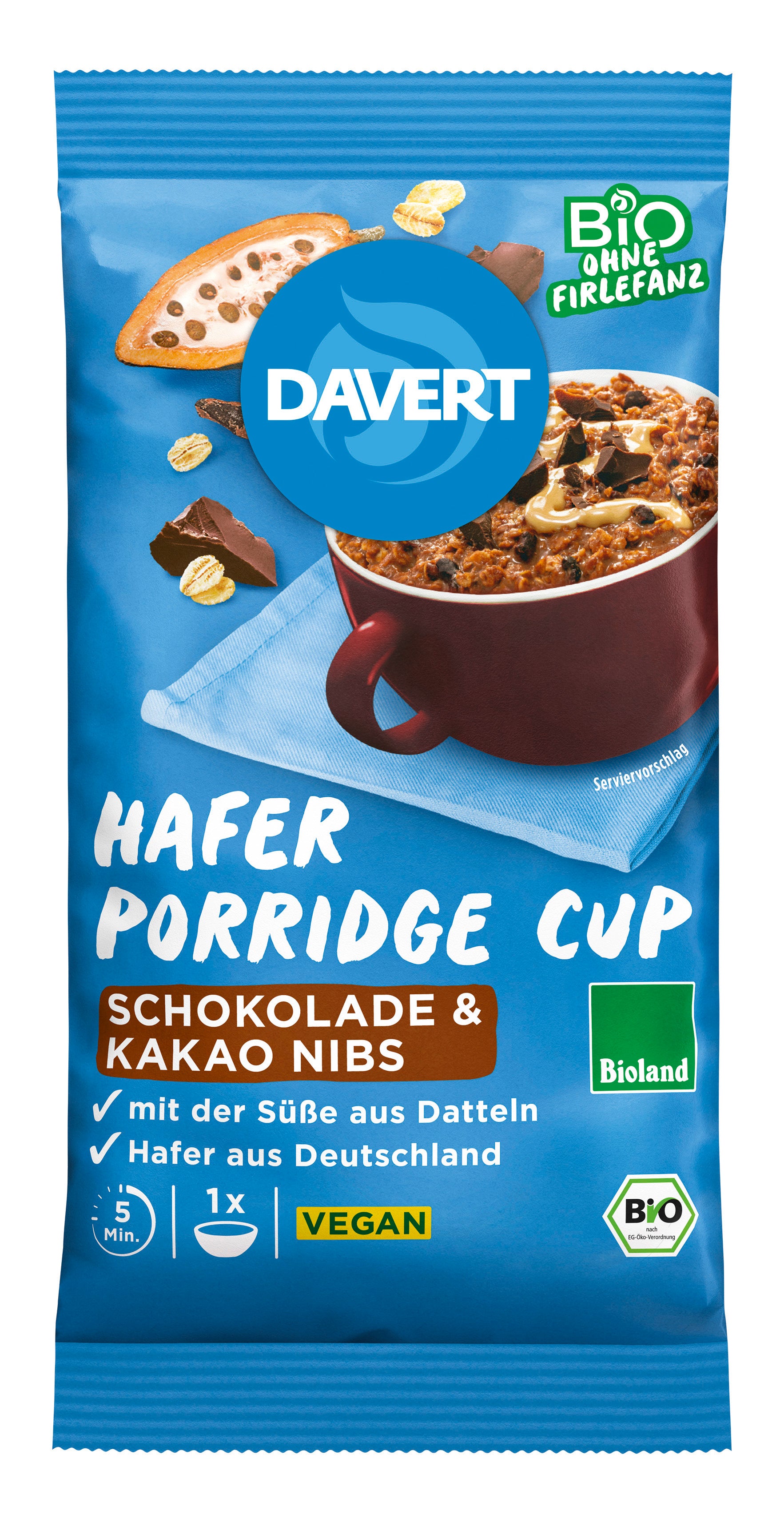 Porridge-Cup Schokolade & Kakao Nibs 65 g
