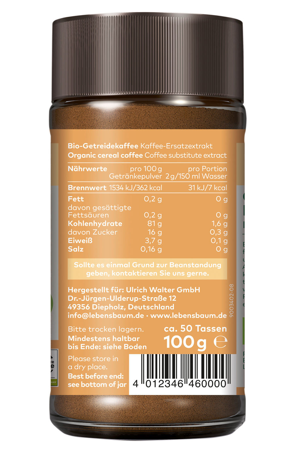 Getreidekaffee Ersatzkaffee 100 g