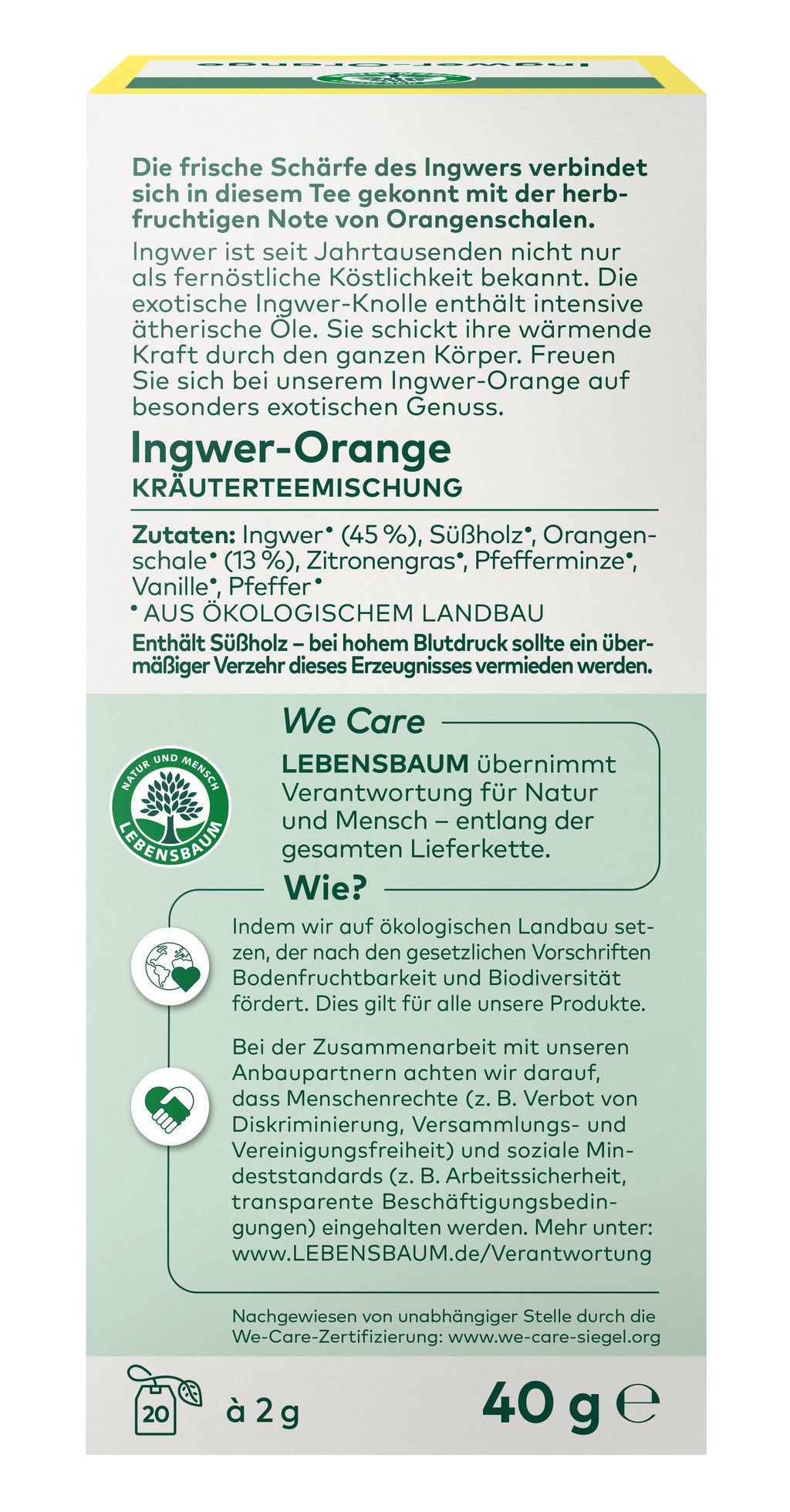 Ingwer-Orange Kräutertee 40 g
