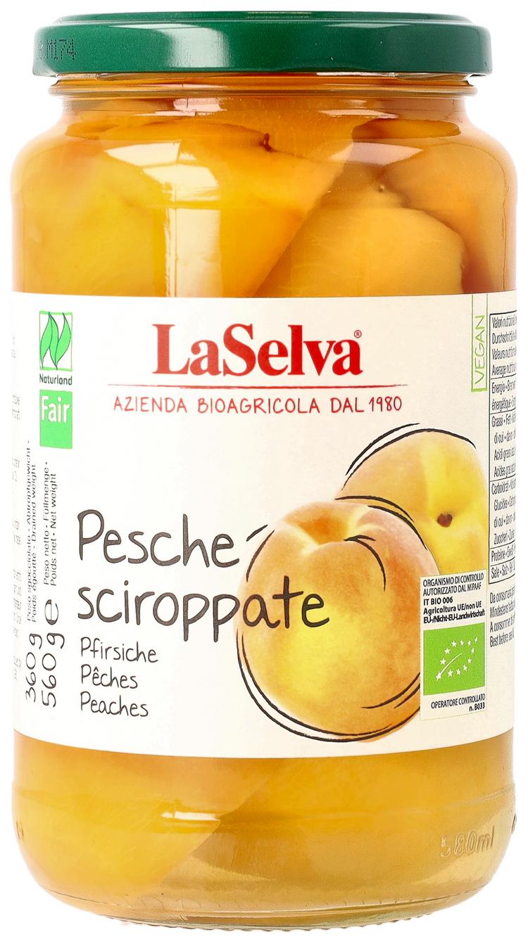 Pfirsiche in Stücken eingelegt, von Hand geschält 560 g