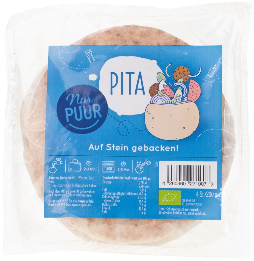 Weizen Pita 4 Stück 260 g