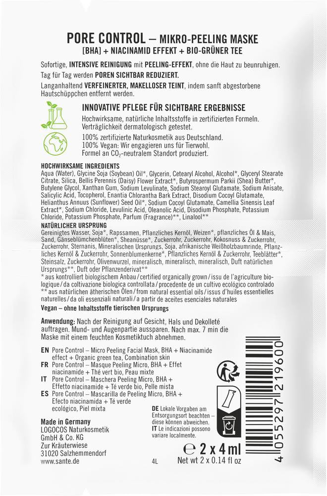 Pore Control Mikro-Peeling Maske BHA Niacinamid Ko 8 ml