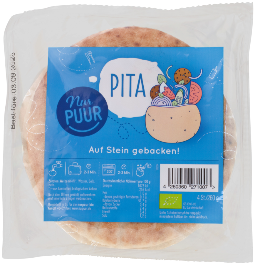 Weizen Pita 4 Stück 260 g