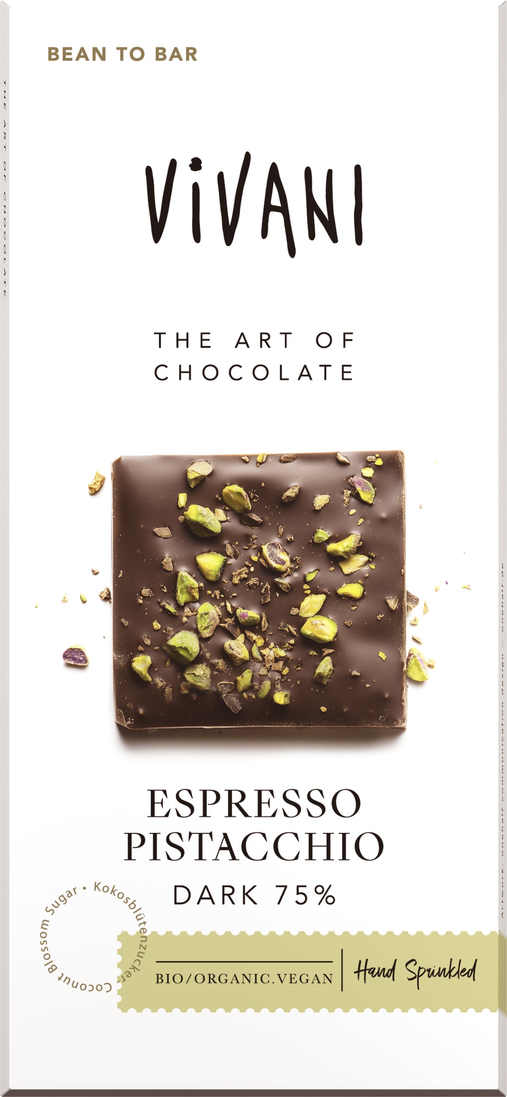 Espresso Pistacchio Dark 75% Schokolade 80 g