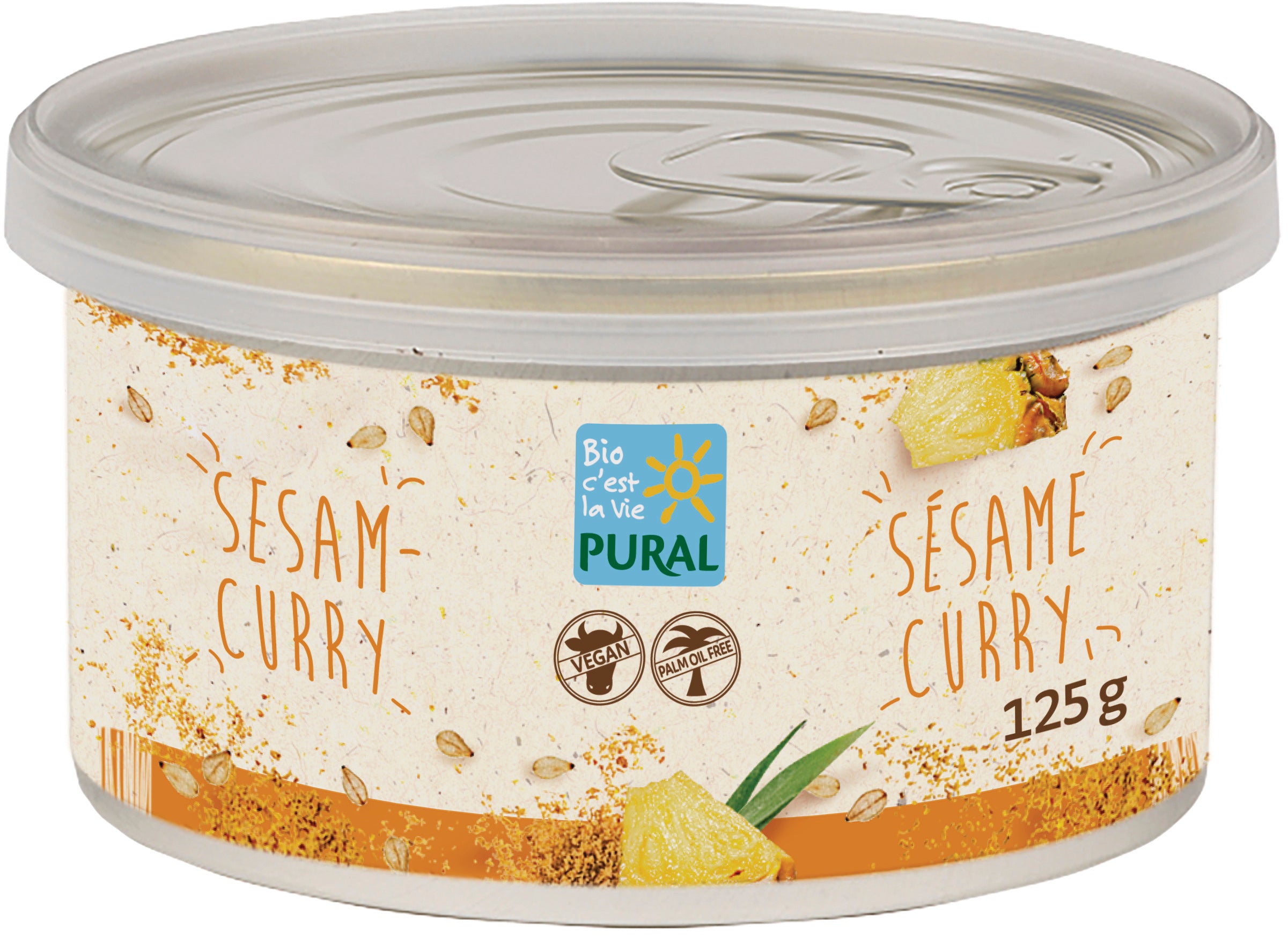 Pflanzlicher Aufstrich Sesam Curry palmölfrei 125 g