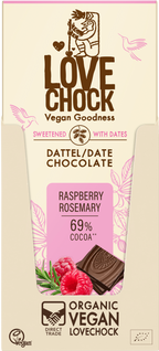 Raspberry Rosemary 69% Kakao - sweetened with date 70 g