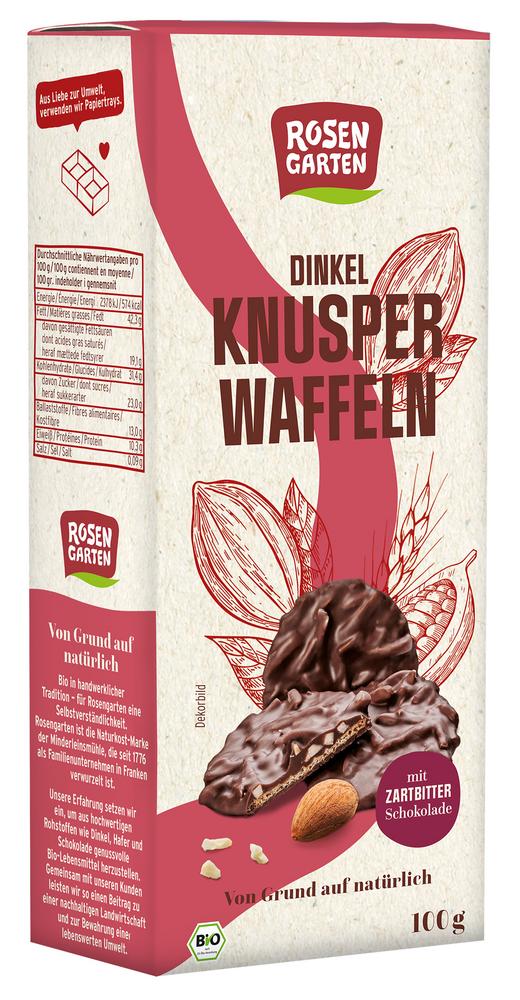 Dinkel-Knusperwaffeln Zartbitterschokolade 100 g