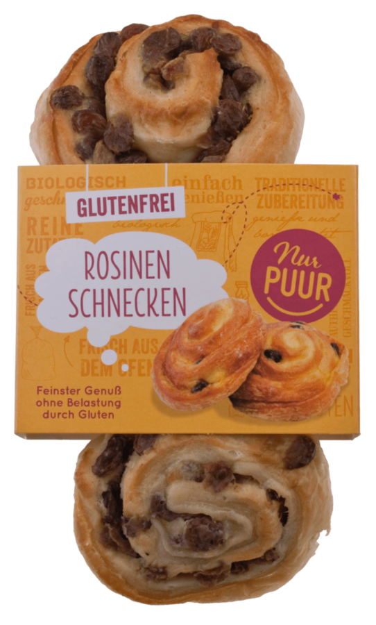 Rosinenschnecken glutenfrei 3 Stück 170 g