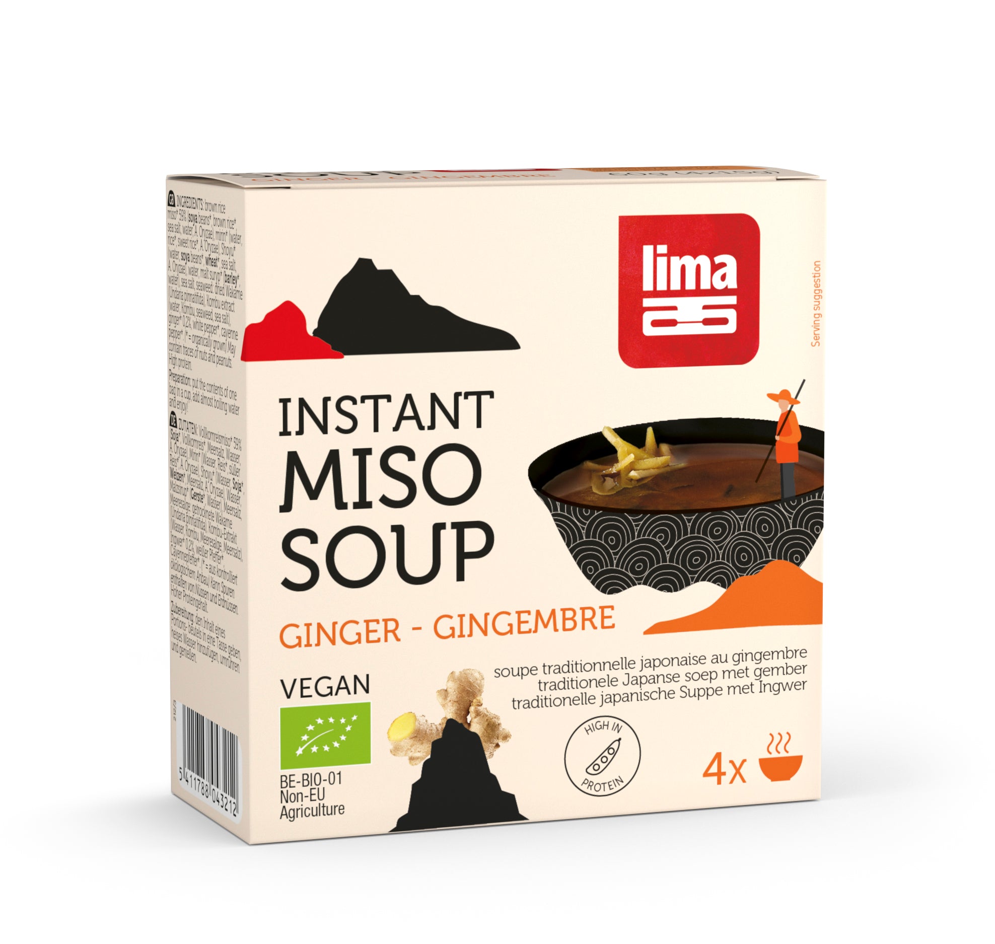 Instant Miso Suppe Ingwer 4x15 g