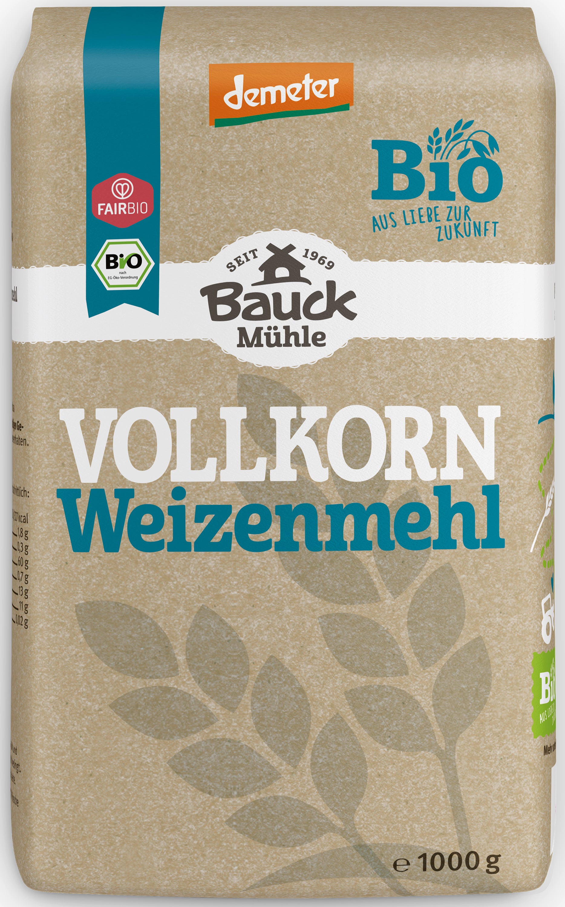 Weizenmehl Vollkorn  demeter 1 kg