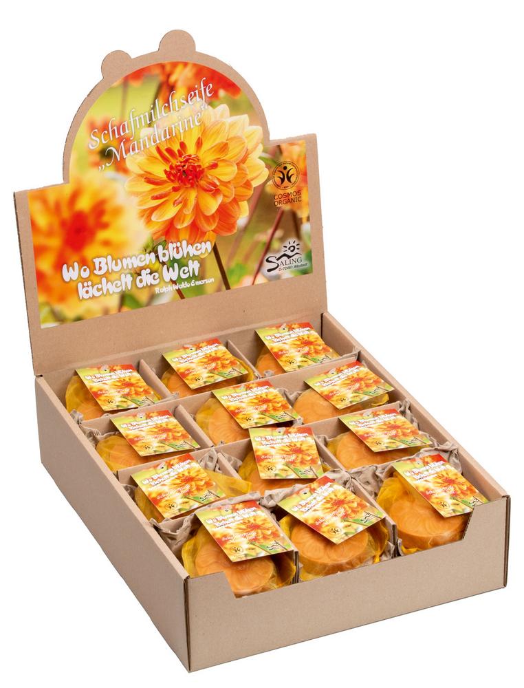 Schafmilchseife Blume Mandarine im Organzasäckchen 75 g