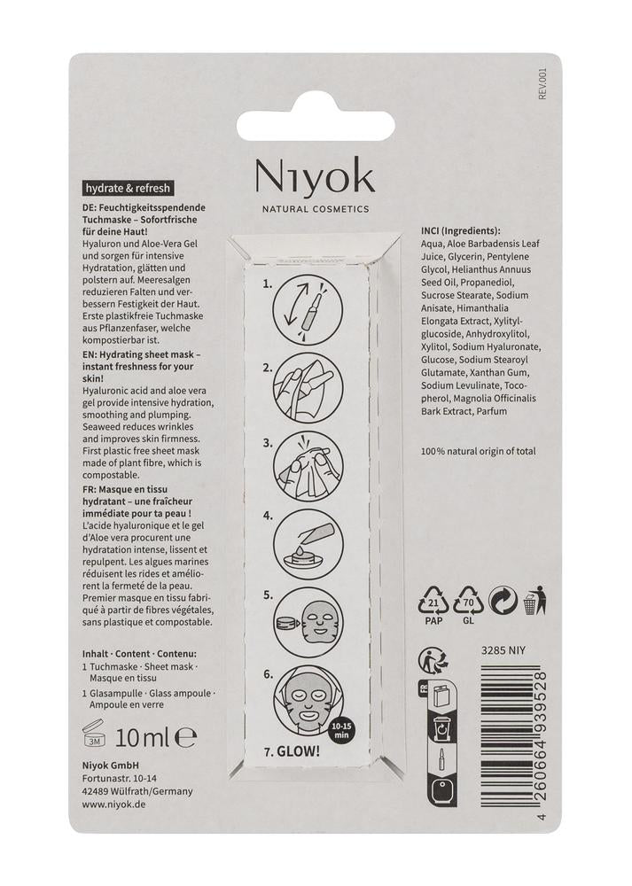 Feuchtigkeitsspendende Tuchmaske hydrate & refresh 1 Stk