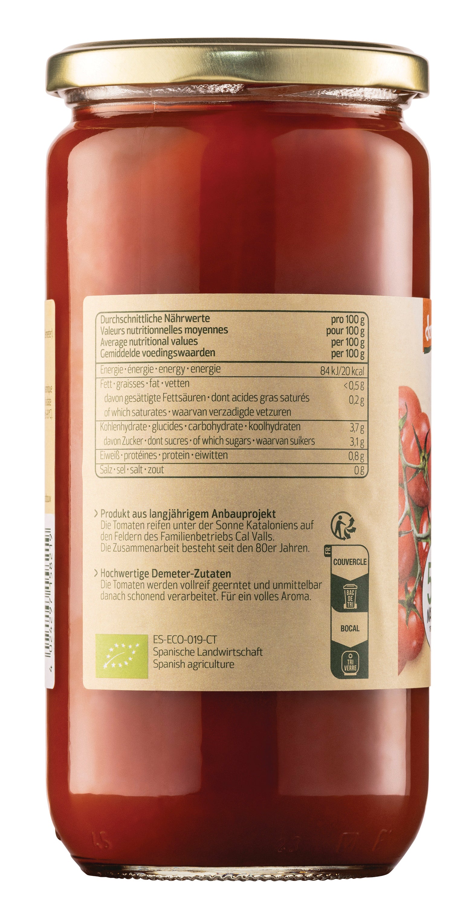 Tomaten geschält in Tomatensaft demeter 660 g