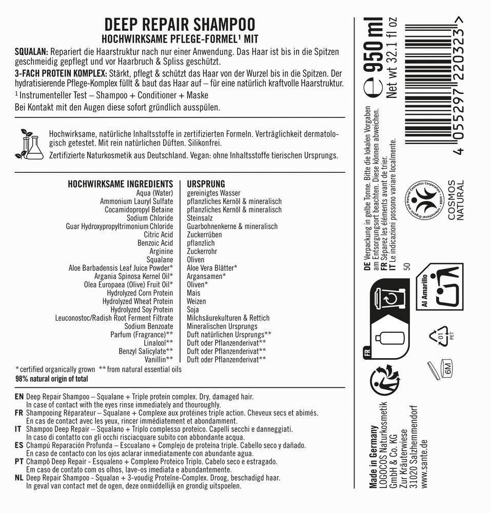 Deep Repair Shampoo Squalan + 3-fach Protein Kompl 950 ml