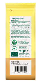 Cayennepfeffer fein gemahlene Chilis 50 g