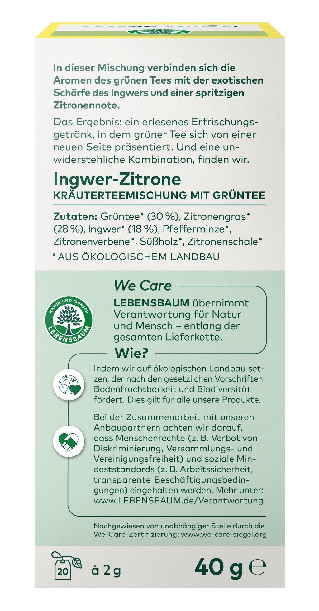 Ingwer-Zitrone Grüntee 40 g