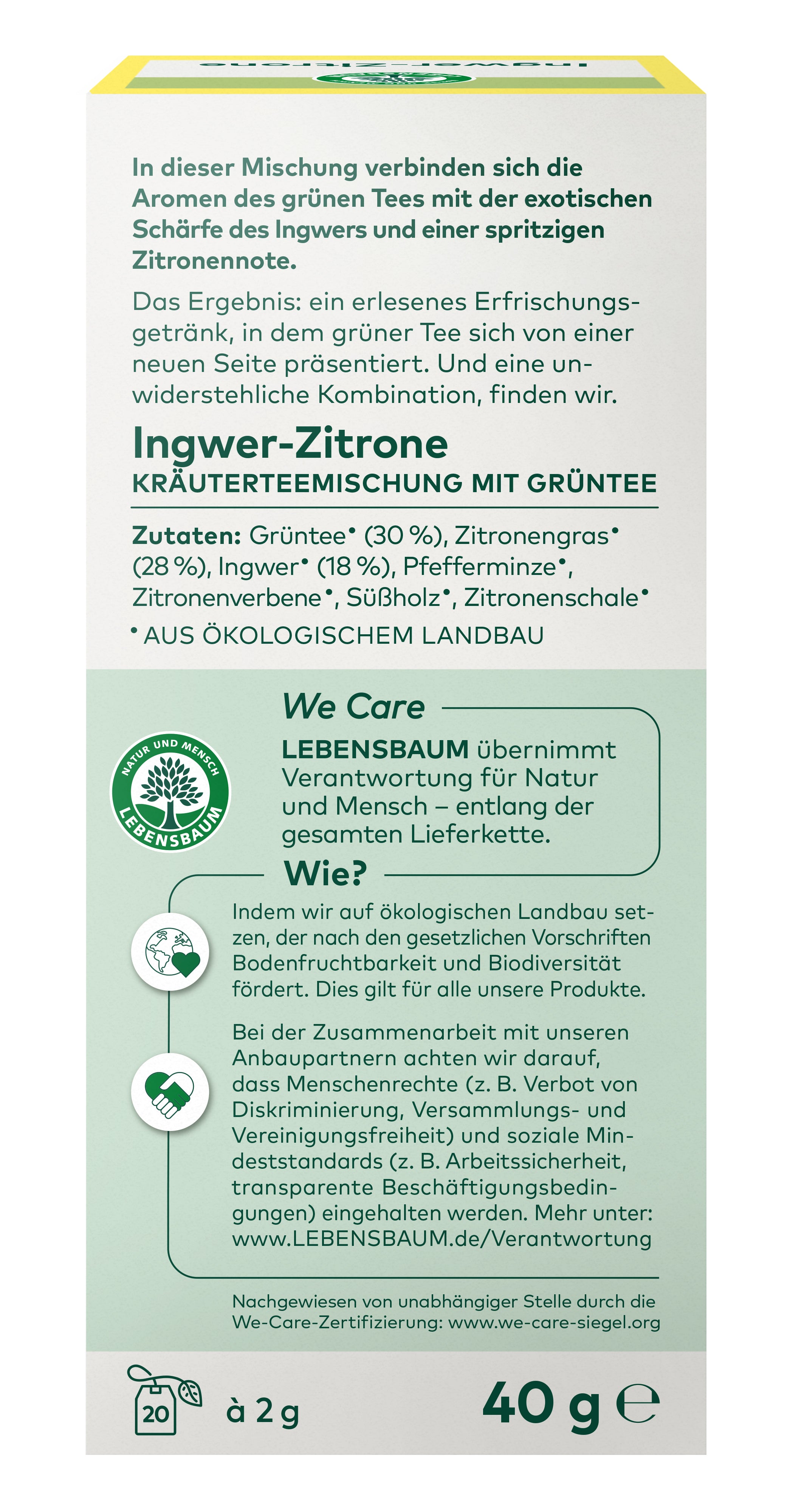 Ingwer-Zitrone Grüntee 40 g