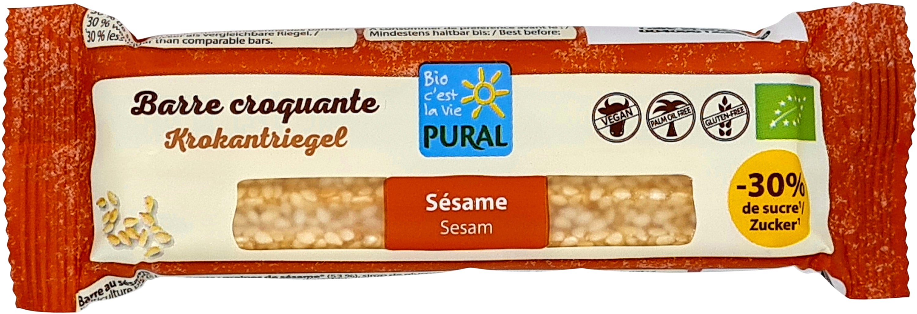 Sesam Krokantriegel -30% Zucker 35 g