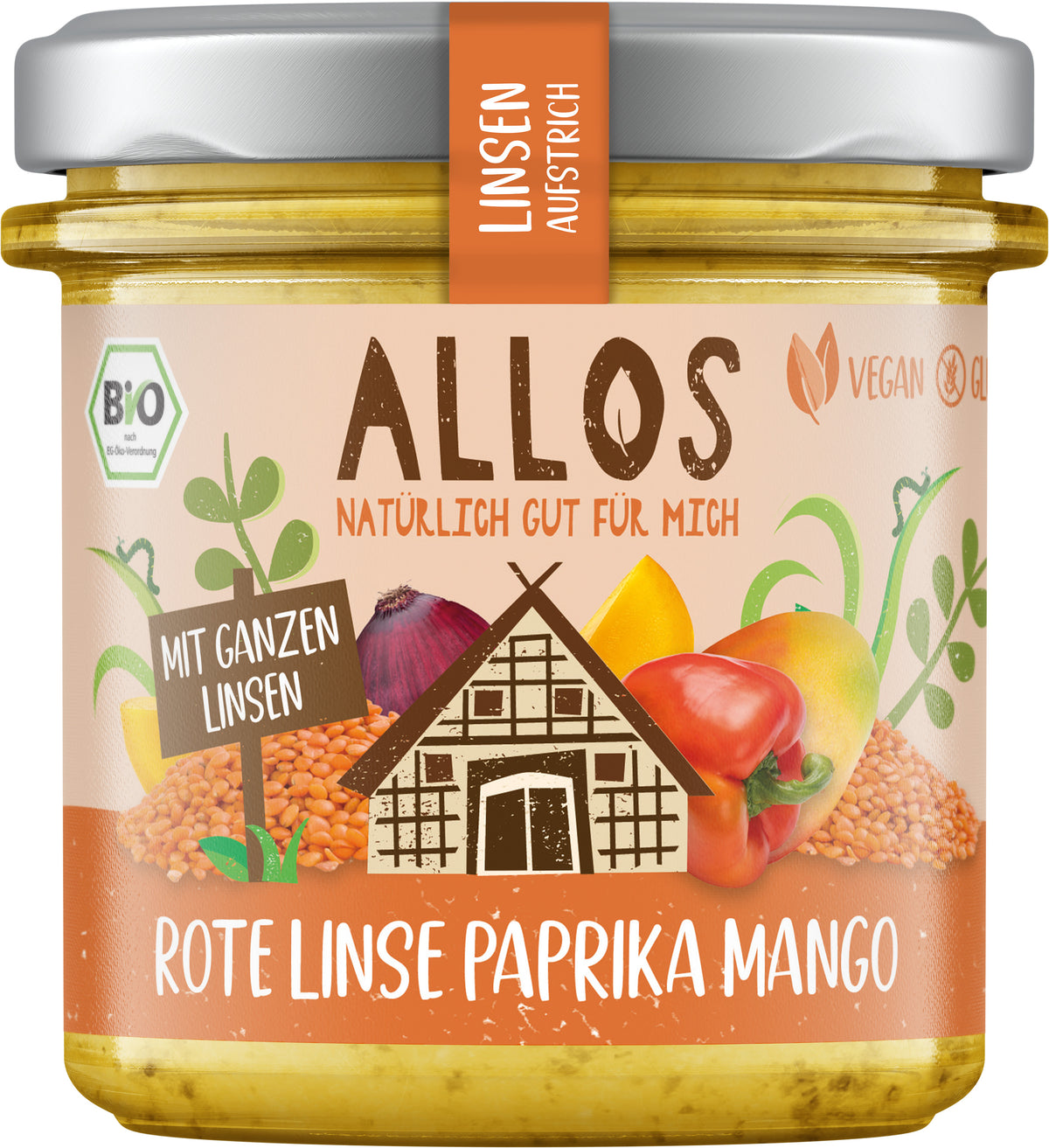 Linsen-Aufstrich Rote Linse Paprika Mango 140 g