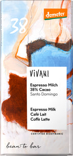 Espresso Milch Schokolade 38% Cacao demeter 90 g