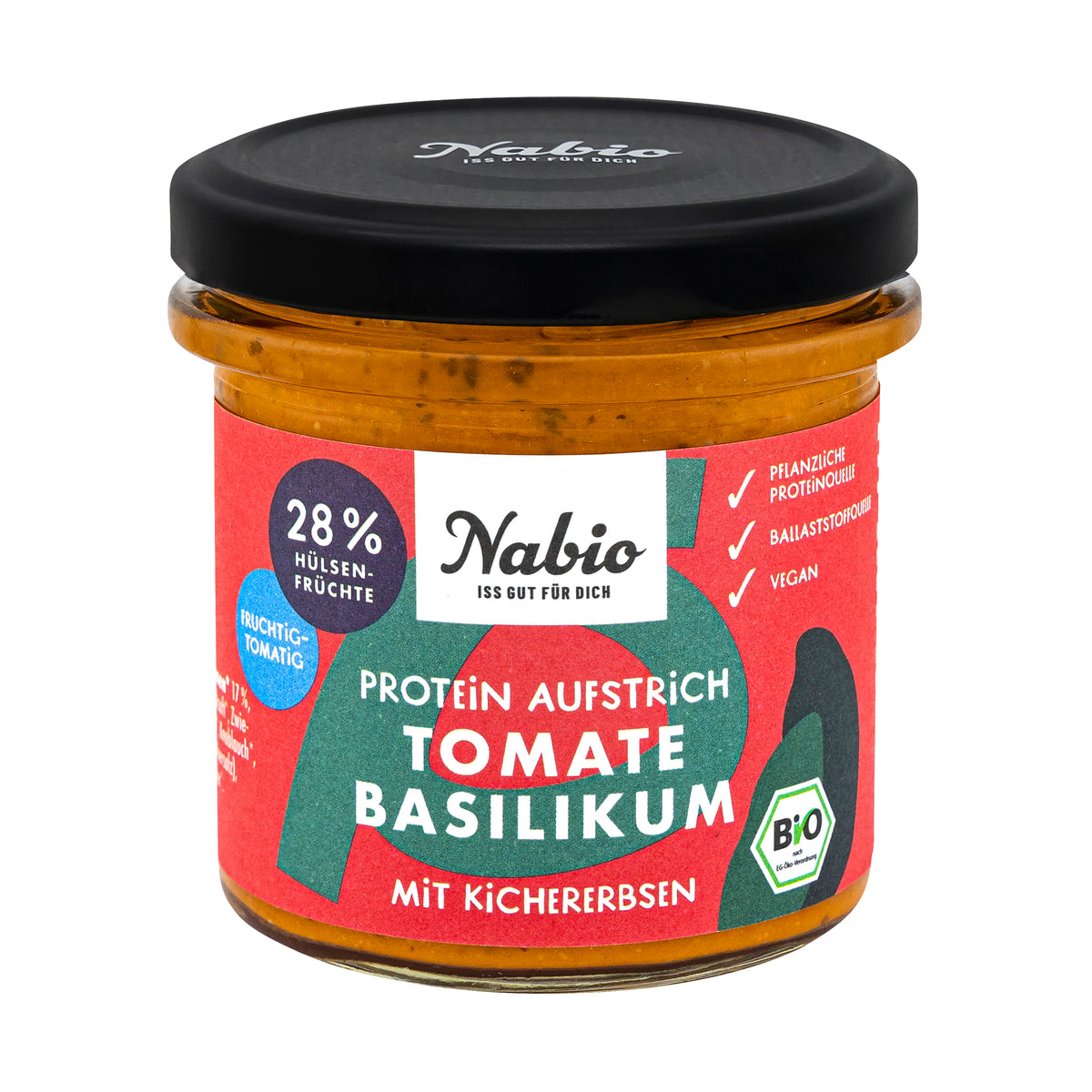 Protein Aufstrich Tomate Basilikum mit Kichererbse 135 g