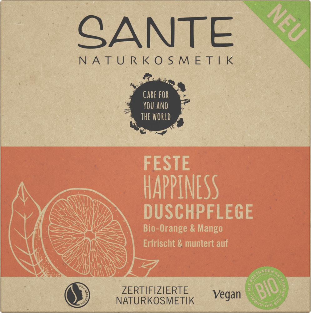 Feste Duschpflege Happiness Bio-Orange & Mango 80 g