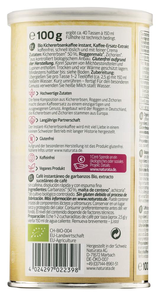 Kichererbsenkaffee instant  Dose 100 g
