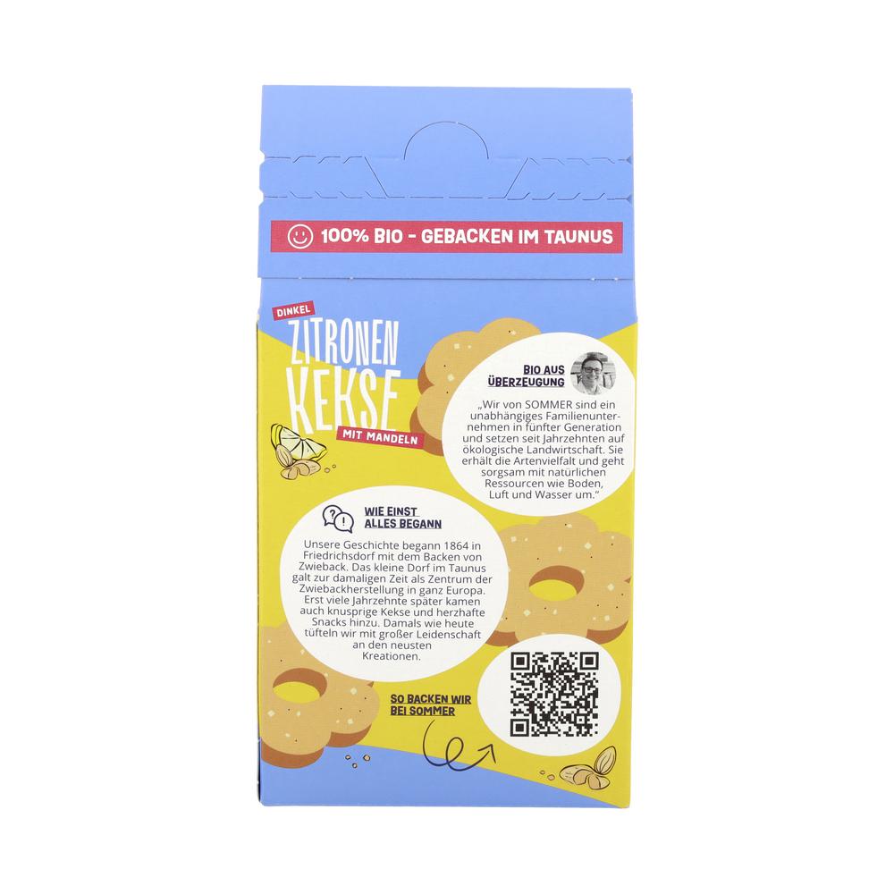 Zitronenkekse Dinkel mit Mandeln&Zitrone 150 g