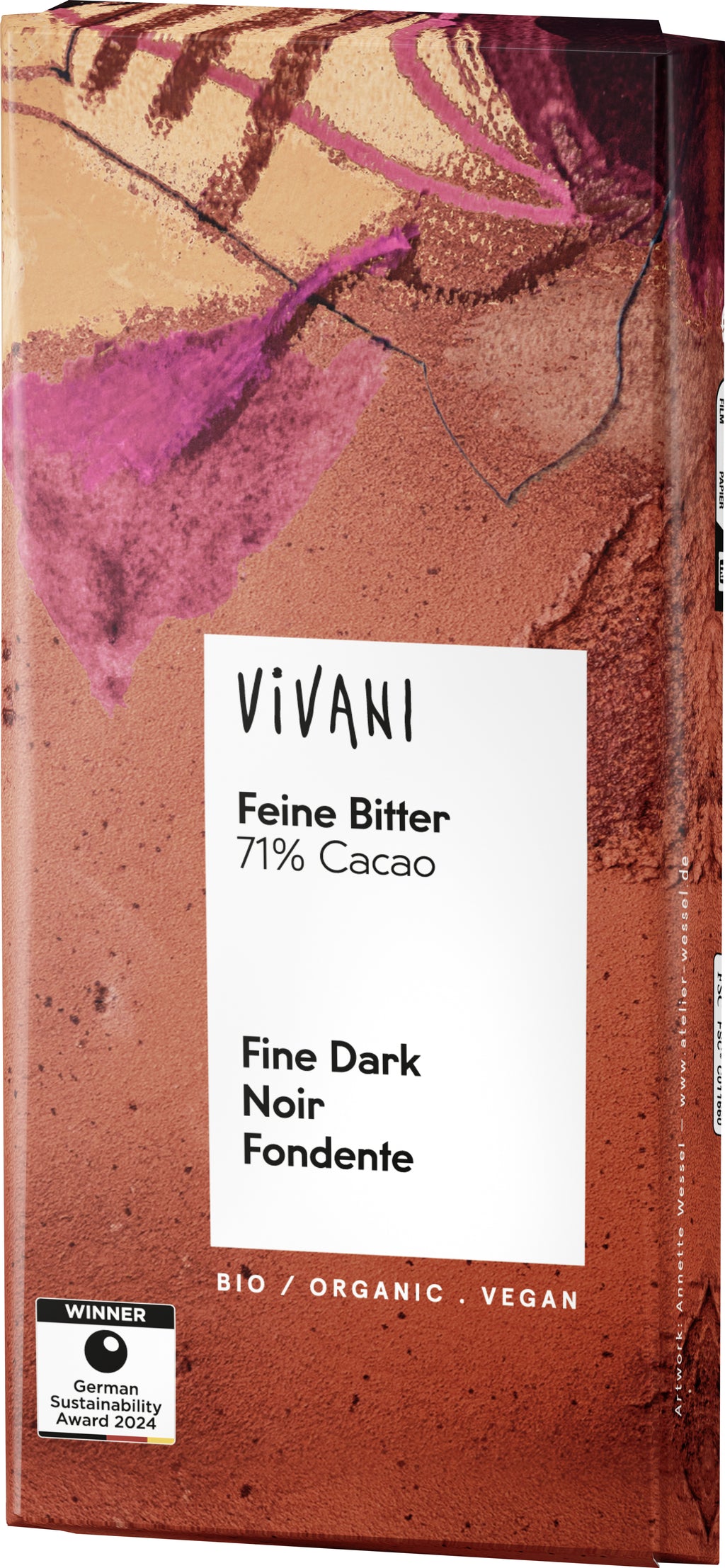 Feine Bitter Schokolade 71% Cacao 80 g