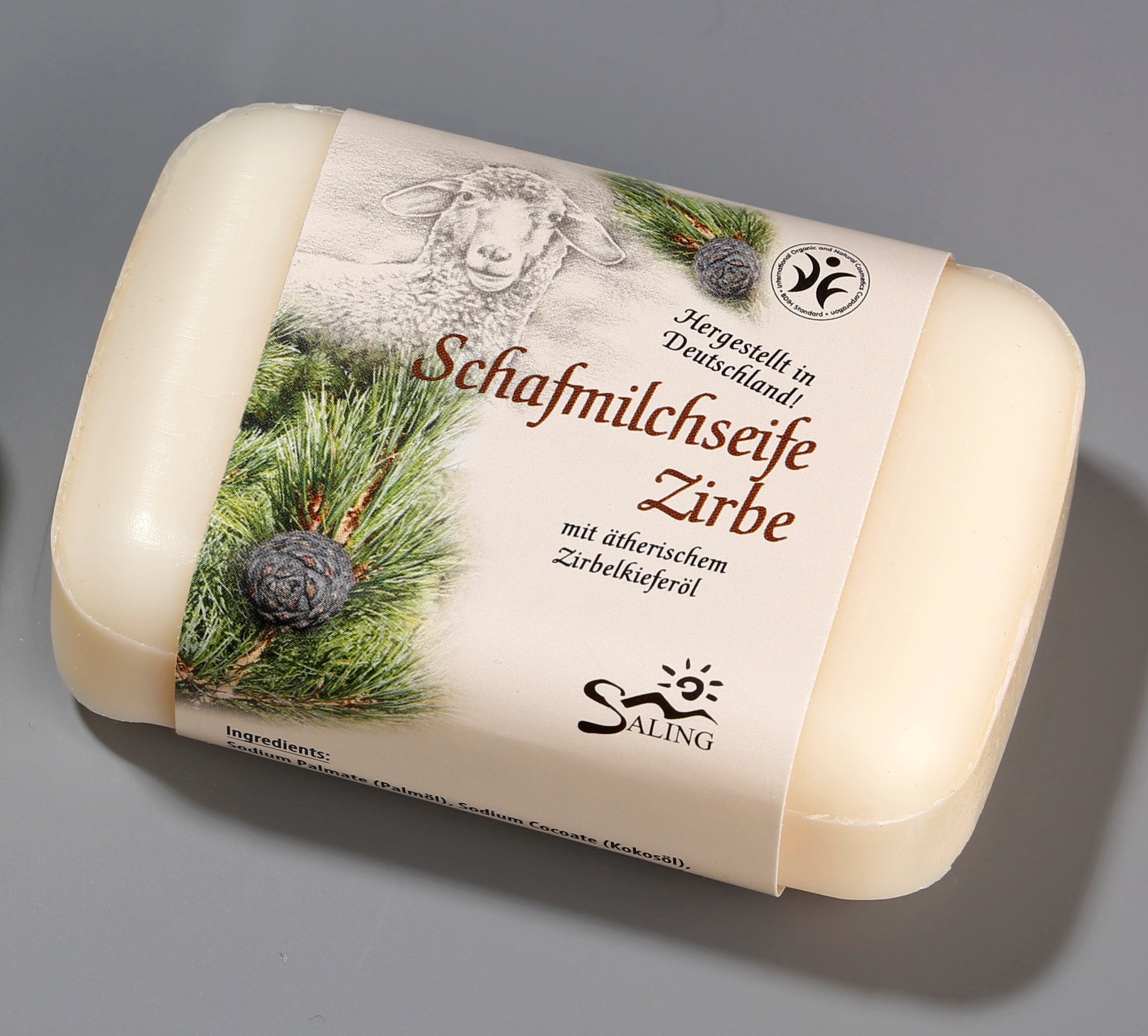 Schafmilchseife Zirbe mit Banderole 100 g