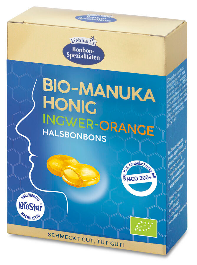 Manuka-Honig Halsbonbons Ingwer-Orange MGO 300+ 100 g