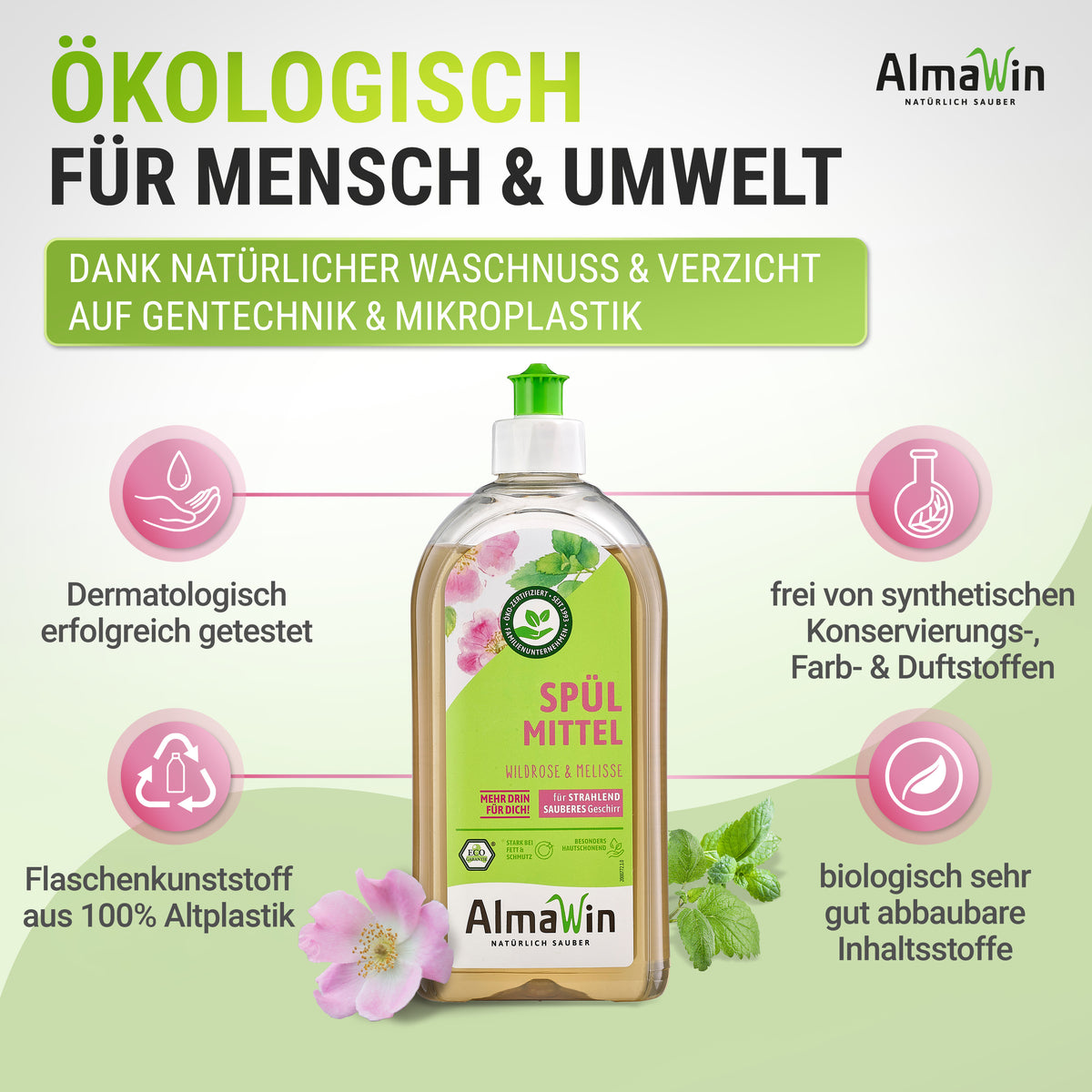 Spülmittel Wildrose Melisse 500 ml