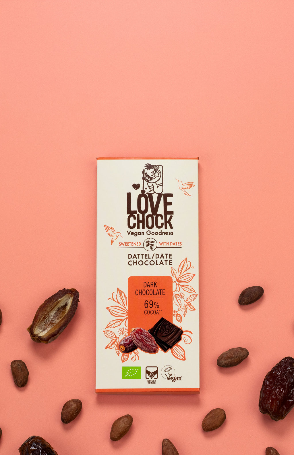 Dark Chocolate 69% Kakao - sweetened with dates 70 g