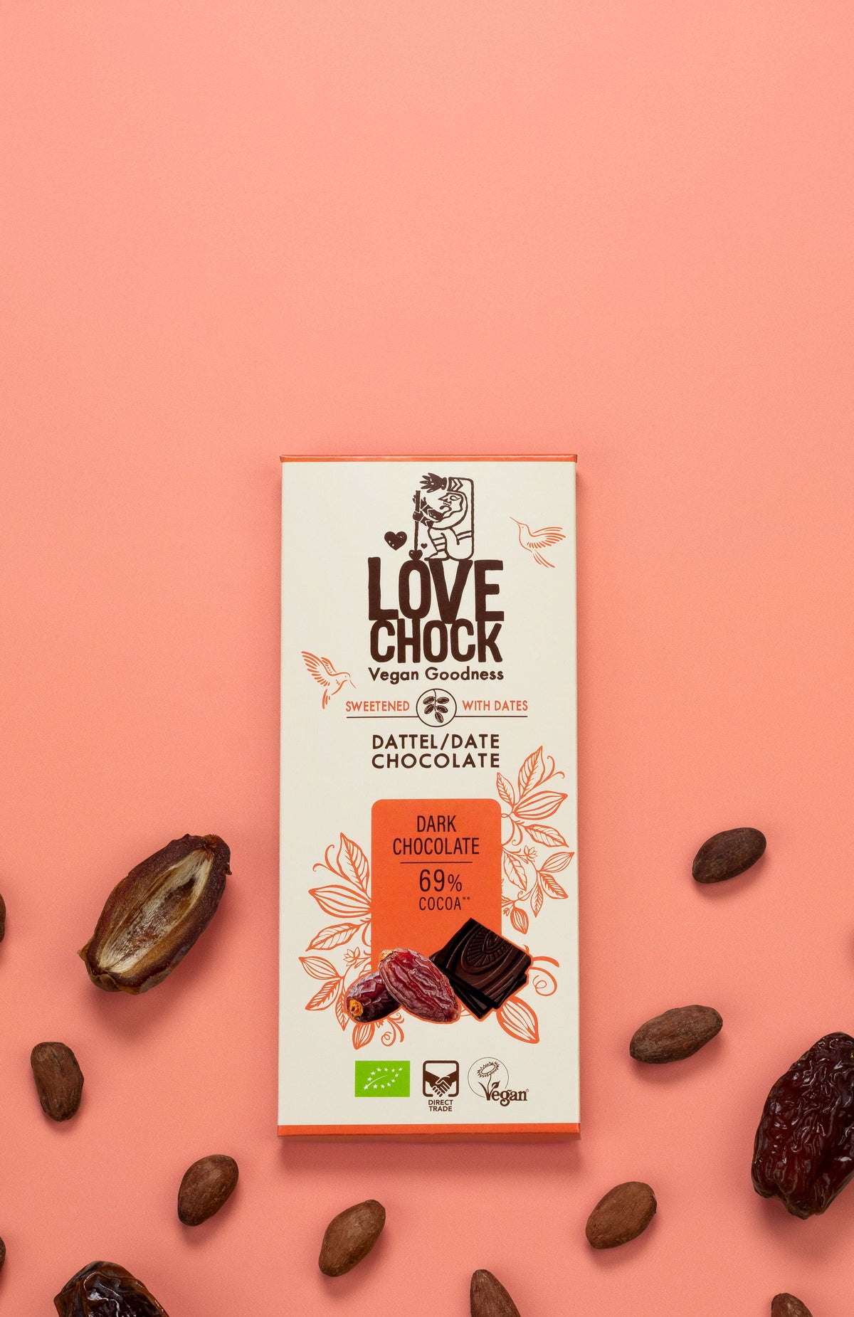 Dark Chocolate 69% Kakao - sweetened with dates 70 g