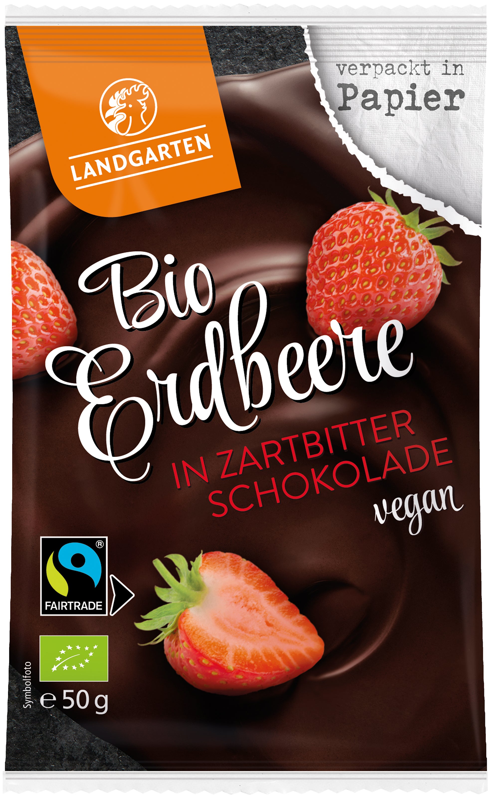 Erdbeere in Zartbitter-Schokolade 50 g