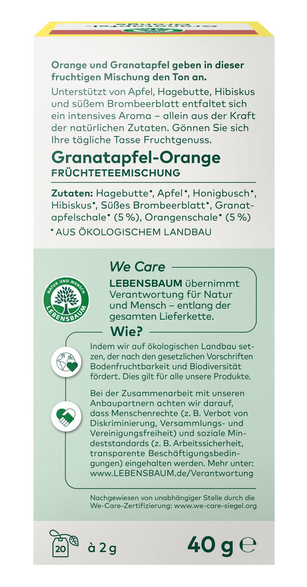 Granatapfel-Orange Früchtetee 40 g