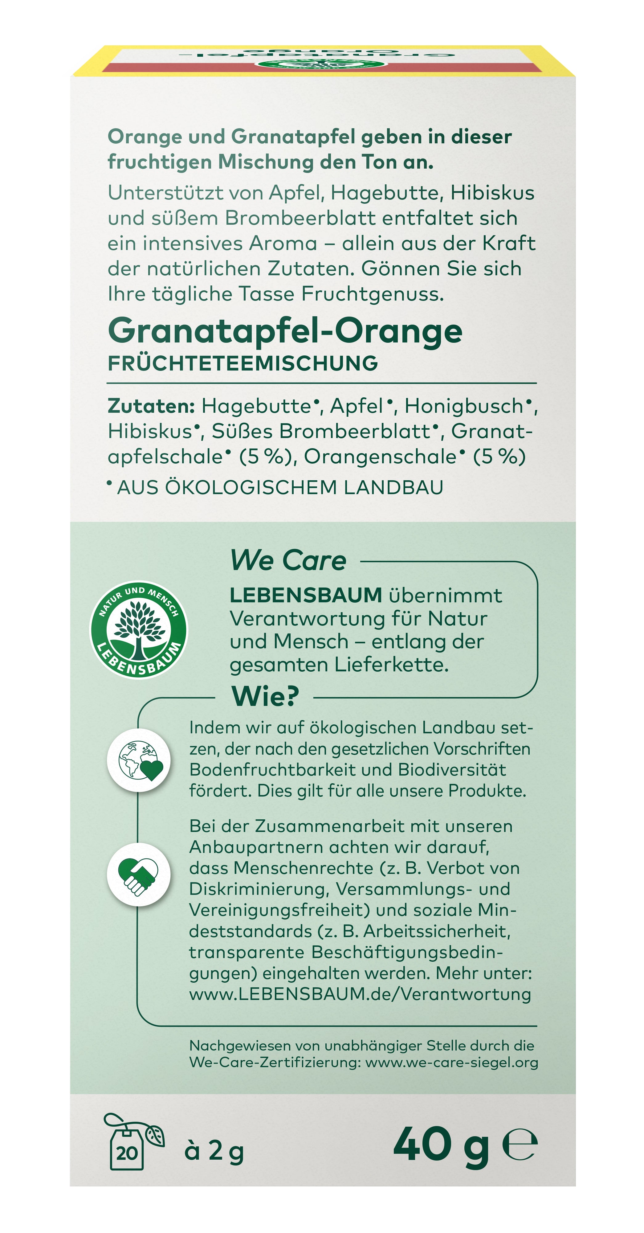 Granatapfel-Orange Früchtetee 40 g